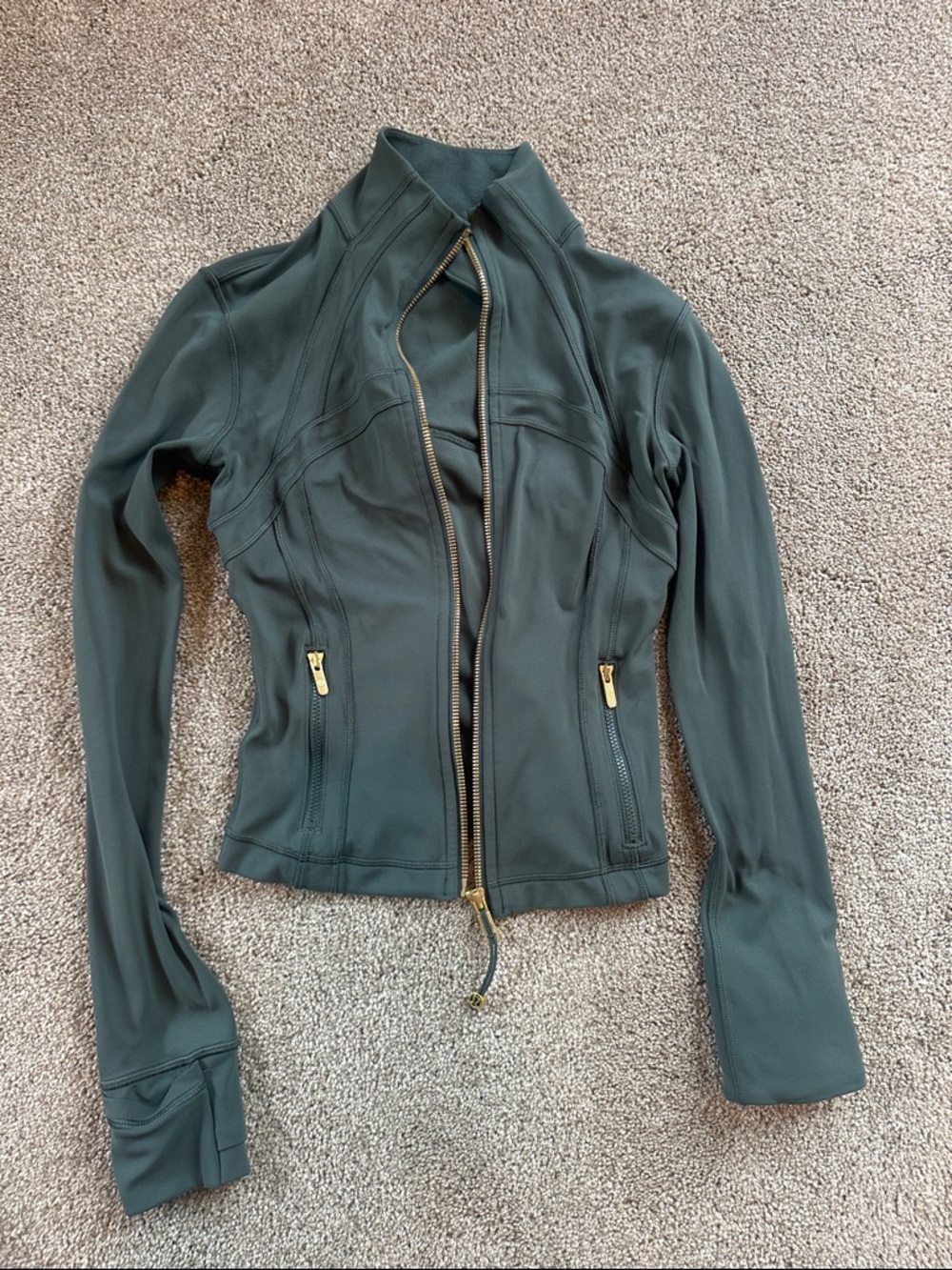 lululemon athletica Olive Green Slim Zip Bomber Jacket